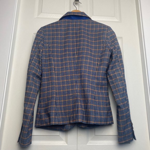 Merona Women's Plaid Houndstooth Blazer Wool Blend Size 4 - Picture 6 of 8